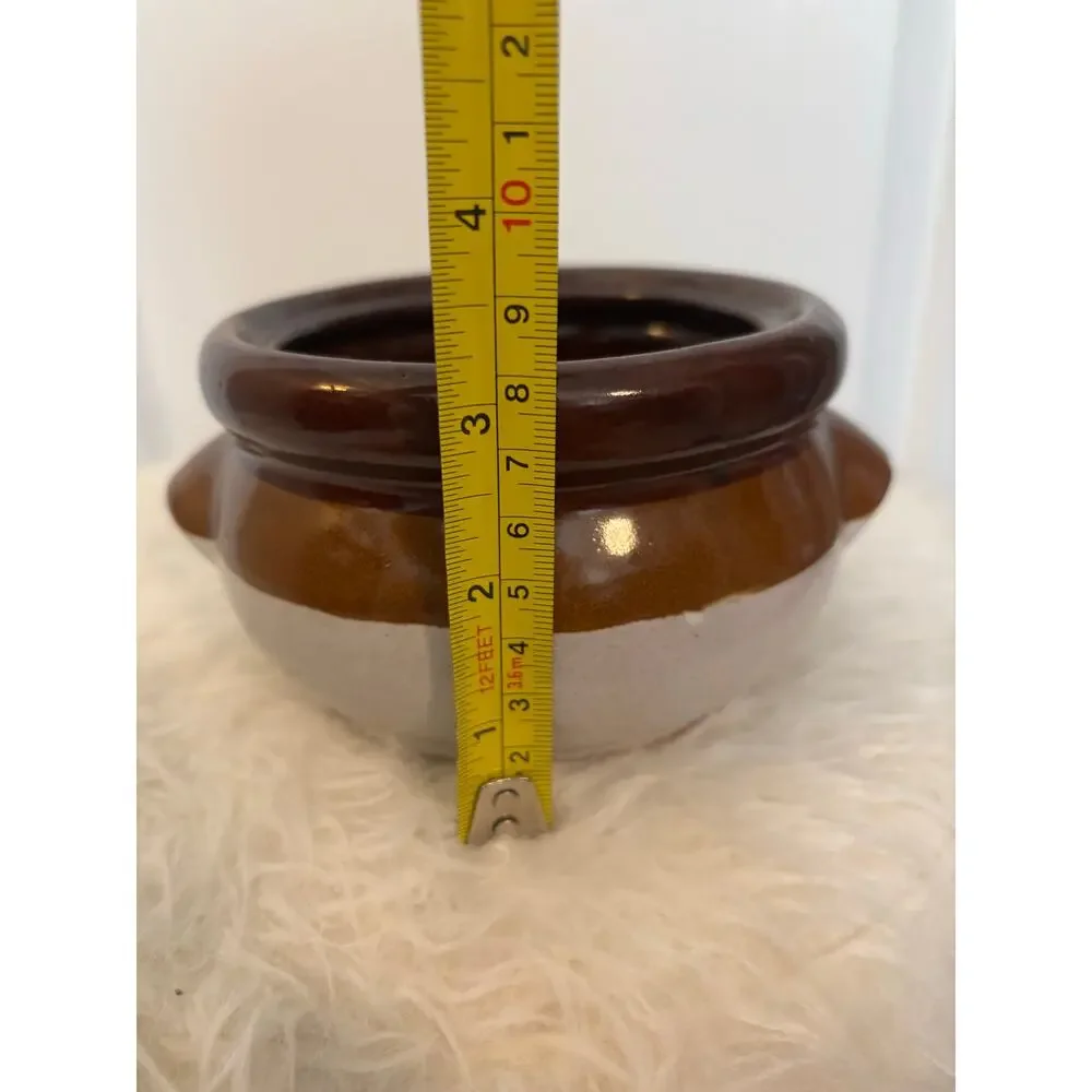 Set of 4 vintage stoneware French onion soup bowls